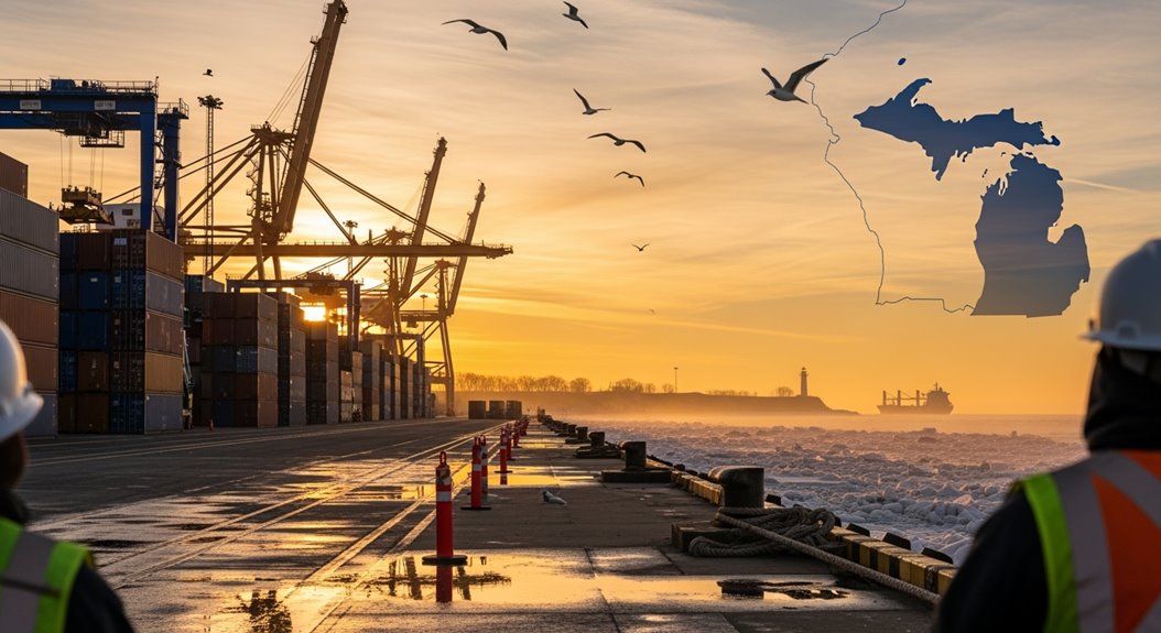 los puertos de los grandes lagos de michigan